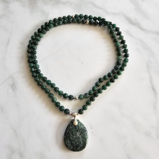 Fuchsit-Mala mit Fuchsit-Anhänger und Armband – Bild 3