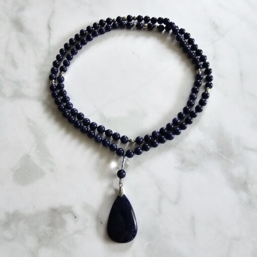 Sodalith-Mala (1) mit Sodalith-Anhänger und Armband – Bild 3