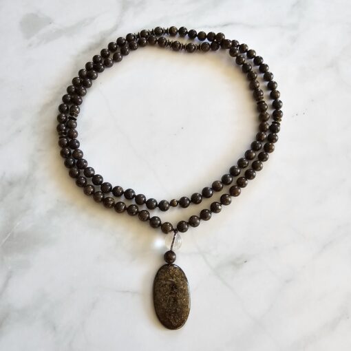 Bronzit-Mala mit Bronzit-Anhänger und Armband – Bild 3