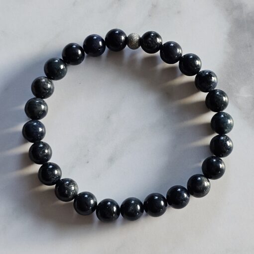 Dumortierit-Mala (1) mit Dumortierit-Donut und Armband – Bild 4