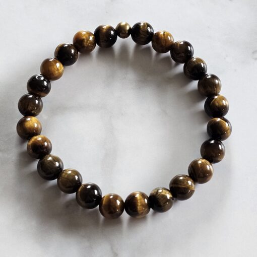 Tigeraugen-Messing-Mala mit Tigeraugen-Anhänger und Armband – Bild 4