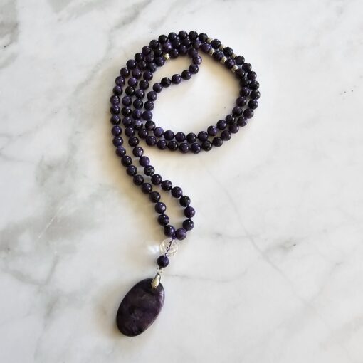 Charoit-Mala (1) mit Charoit-Anhänger und Armband – Bild 5