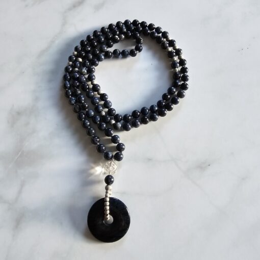Dumortierit-Mala (1) mit Dumortierit-Donut und Armband – Bild 5