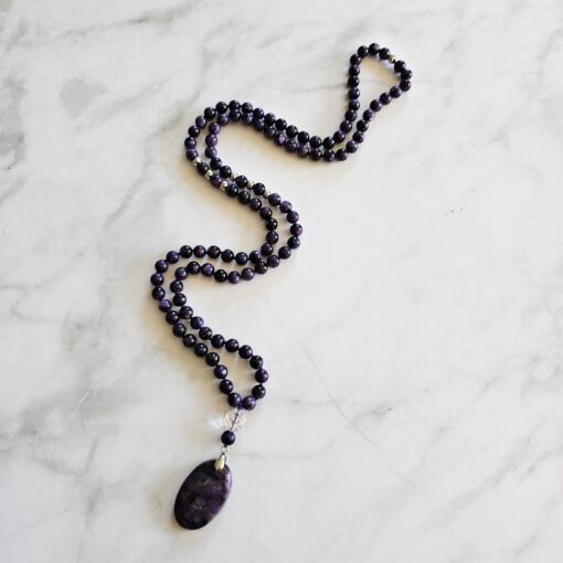 Charoit-Mala (1) mit Charoit-Anhänger und Armband – Bild 6