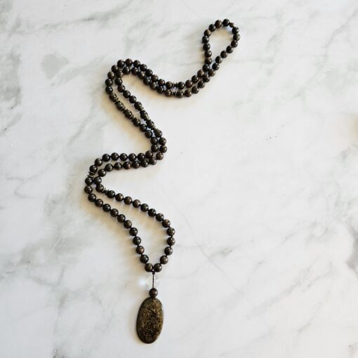 Bronzit-Mala mit Bronzit-Anhänger und Armband – Bild 6
