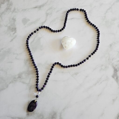 Charoit-Mala (1) mit Charoit-Anhänger und Armband – Bild 7