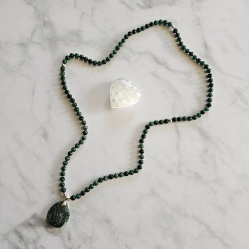 Fuchsit-Mala mit Fuchsit-Anhänger und Armband – Bild 7