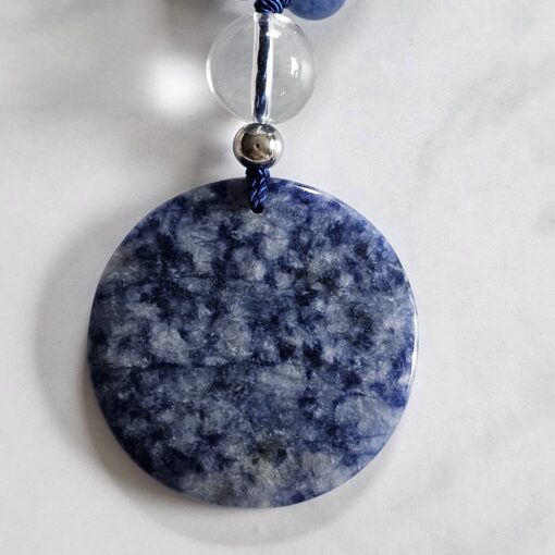 Aventurinquarz (blau) -Bergkristall-Mala mit blauem Aventurinquarz-Anhänger – Bild 7