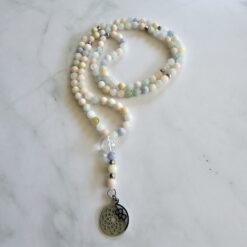 Beryll (bunt) -Mala (1) mit Edelstahlanhänger