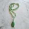 Chrysopras-Bergkristall-Mala mit Chrysopras-Anhänger