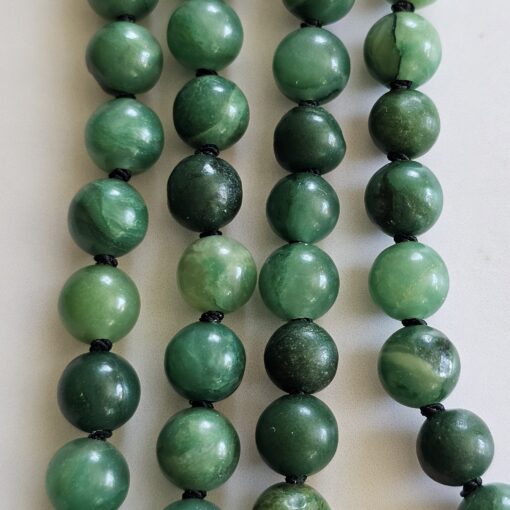 Budstone („Prasemquarz“) -Turmalin (schwarz) -Mala mit Budstone-Donut – Bild 10
