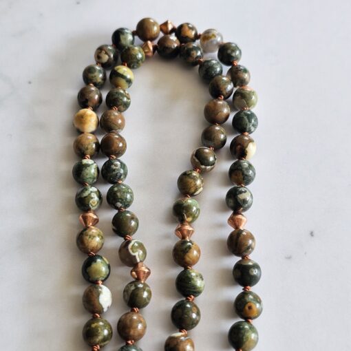 Meta-Rhyolith („Augenstein“, „Regenwaldstein“) -Kupfer-Mala mit „Regenwaldstein“-Anhänger – Bild 10