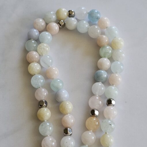 Beryll (bunt) -Mala (1) mit Edelstahlanhänger – Bild 11