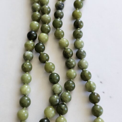 Jaspis (grün) -Mala mit rotem Jaspis-Donut und Armband – Bild 11