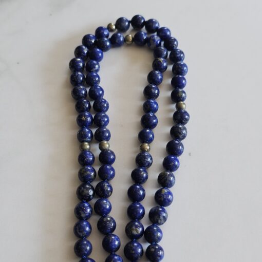 Lapislazuli-Pyrit-Mala (4 ) mit Lapislazuli-Donut – Bild 11