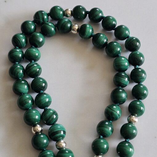 Malachit-Mala (3) mit Malachit-Chrysokoll-Anhänger – Bild 11