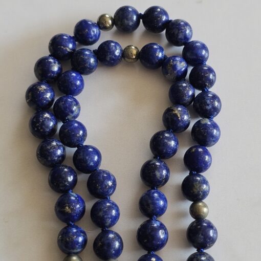 Lapislazuli-Pyrit-Mala (4 ) mit Lapislazuli-Donut – Bild 12