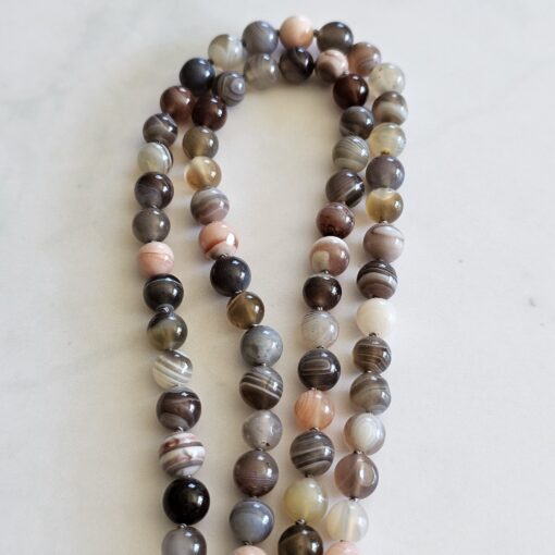 Achat („Botswana Achat“) -Mala (2) mit ovalem „Botswana Achat“-Anhänger – Bild 12
