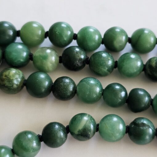 Budstone („Prasemquarz“) -Turmalin (schwarz) -Mala mit Budstone-Donut – Bild 13
