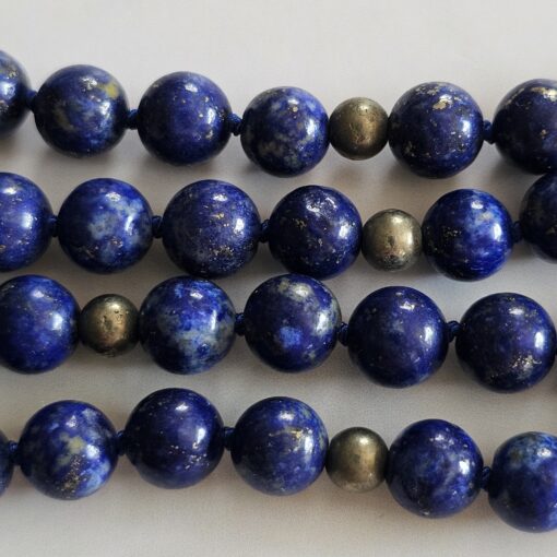 Lapislazuli-Pyrit-Mala (4 ) mit Lapislazuli-Donut – Bild 13