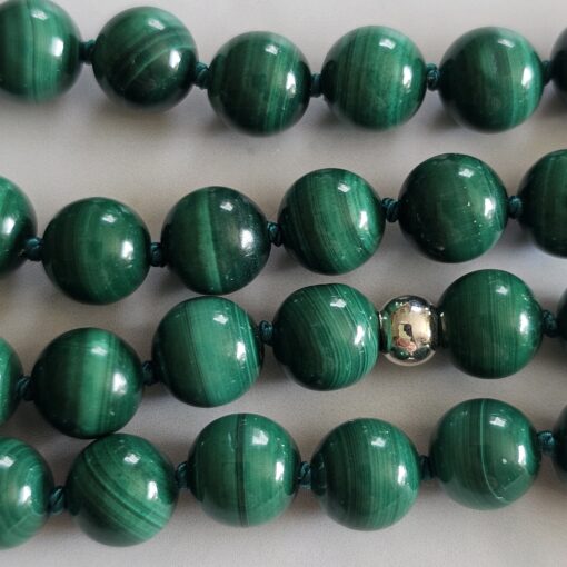 Malachit-Mala (3) mit Malachit-Chrysokoll-Anhänger – Bild 13