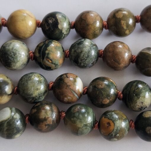 Meta-Rhyolith („Augenstein“, „Regenwaldstein“) -Kupfer-Mala mit „Regenwaldstein“-Anhänger – Bild 13