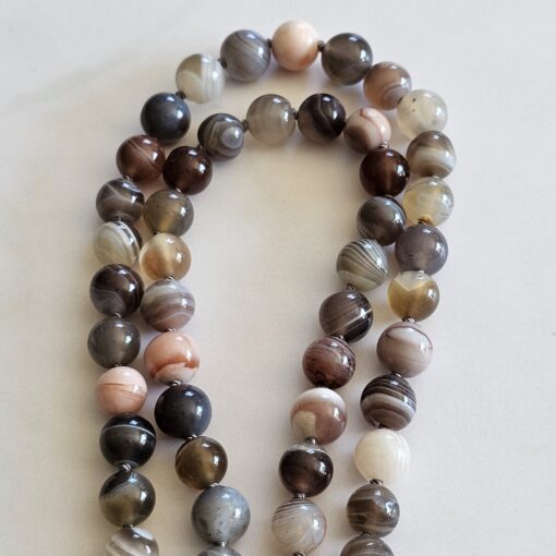 Achat („Botswana Achat“) -Mala (2) mit ovalem „Botswana Achat“-Anhänger – Bild 13