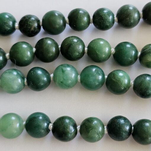 Budstone („Prasemquarz“) -Schneequarz-Mala mit Budstone-Donut – Bild 14