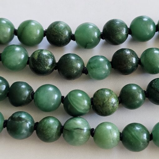 Budstone („Prasemquarz“) -Turmalin (schwarz) -Mala mit Budstone-Donut – Bild 14