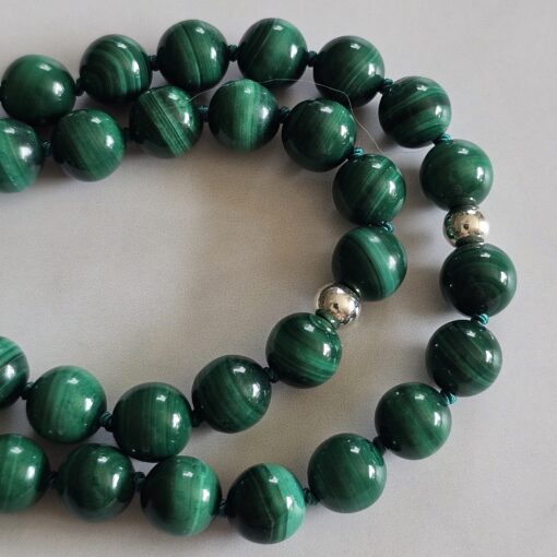 Malachit-Mala (3) mit Malachit-Chrysokoll-Anhänger – Bild 14