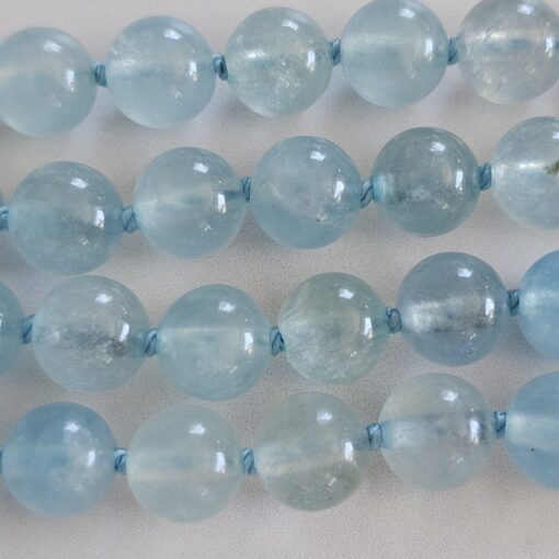 Aquamarin-Mala (2) mit Edelstahlanhänger – Bild 14