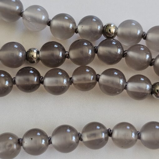Achat (grau) -Mala mit Kundl-Marmor-Anhänger und Armband – Bild 15
