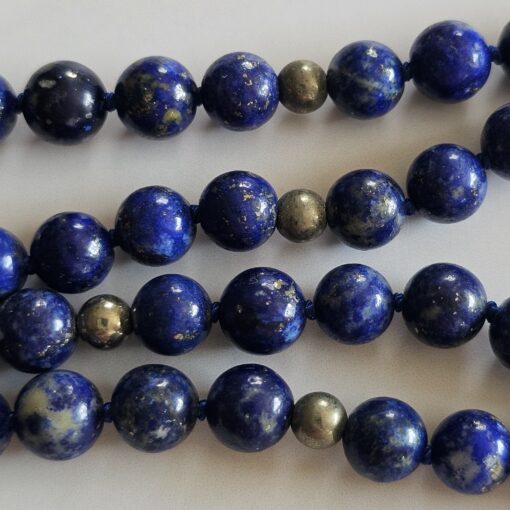Lapislazuli-Pyrit-Mala (4 ) mit Lapislazuli-Donut – Bild 15