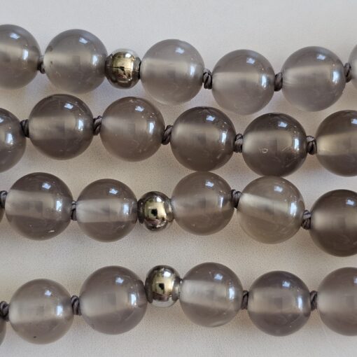 Achat (grau) -Mala mit Kundl-Marmor-Anhänger und Armband – Bild 16