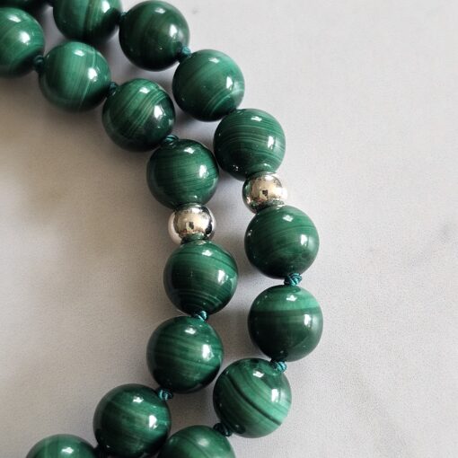 Malachit-Mala (3) mit Malachit-Chrysokoll-Anhänger – Bild 15