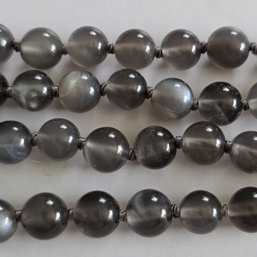 Mondstein (grau) -Mala (2) mit pfirsichfarbenem Mondstein-Anhänger und Armband – Bild 16