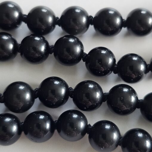 Obsidian („Regenbogen-Obsidian“) -Mala mit  „Regenbogen-Obsidian"-Anhänger (Buddha-Kopf) und 2 Armbändern – Bild 17