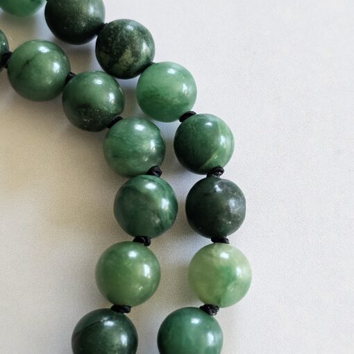 Budstone („Prasemquarz“) -Turmalin (schwarz) -Mala mit Budstone-Donut – Bild 18