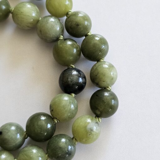 Jaspis (grün) -Mala mit rotem Jaspis-Donut und Armband – Bild 18