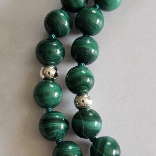 Malachit-Mala (3) mit Malachit-Chrysokoll-Anhänger – Bild 17