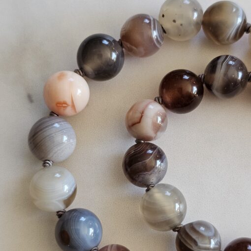Achat („Botswana Achat“) -Mala (2) mit ovalem „Botswana Achat“-Anhänger – Bild 18