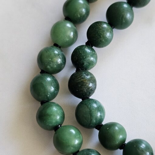 Budstone („Prasemquarz“) -Turmalin (schwarz) -Mala mit Budstone-Donut – Bild 19