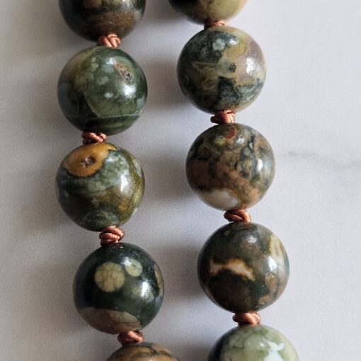 Meta-Rhyolith („Augenstein“, „Regenwaldstein“) -Kupfer-Mala mit „Regenwaldstein“-Anhänger – Bild 19