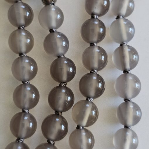 Achat (grau) -Mala mit Kundl-Marmor-Anhänger und Armband – Bild 2