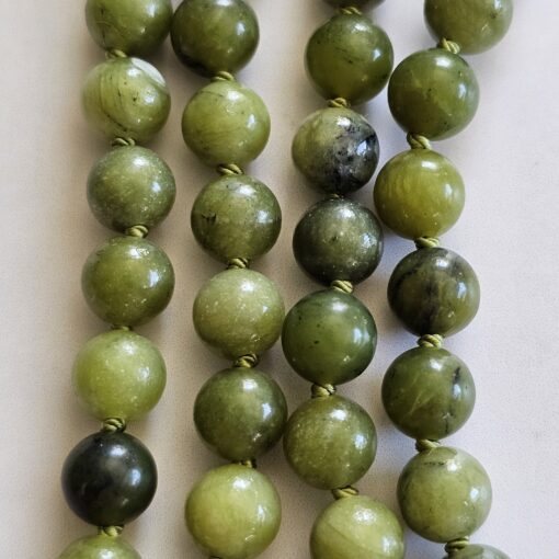 Jaspis (grün) -Mala mit rotem Jaspis-Donut und Armband – Bild 2