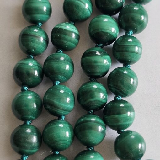 Malachit-Mala (3) mit Malachit-Chrysokoll-Anhänger – Bild 2