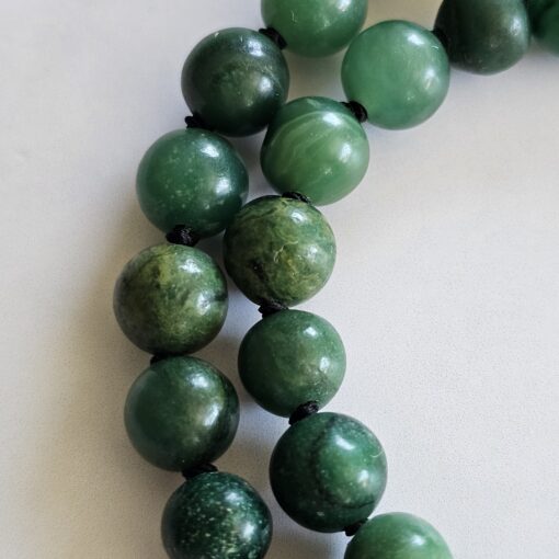 Budstone („Prasemquarz“) -Turmalin (schwarz) -Mala mit Budstone-Donut – Bild 20