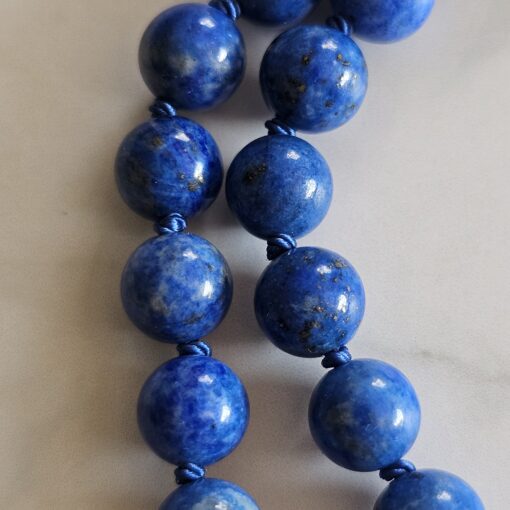 Lapislazuli-Pyrit-Mala (3) mit Lapislazuli-Anhänger (Tropfen) – Bild 20