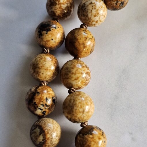 Jaspis („Landschaftsjaspis“) -Bergkristall-Mala mit hellerem „Landschaftsjaspis“-Anhänger und Armband – Bild 20
