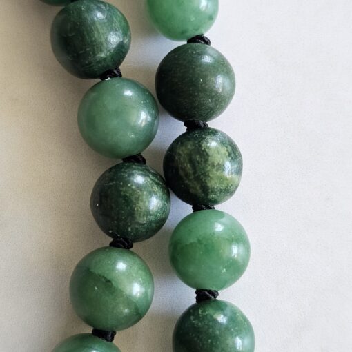 Budstone („Prasemquarz“) -Turmalin (schwarz) -Mala mit Budstone-Donut – Bild 21